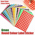 8/13/25/50mm Colour Sticker Dots Adhesive Round Labels Circular Scrapbooking Green - 25mm 40 Dots - 1 Sheet V528-1PC-GREEN-25MM55DOTS-525964