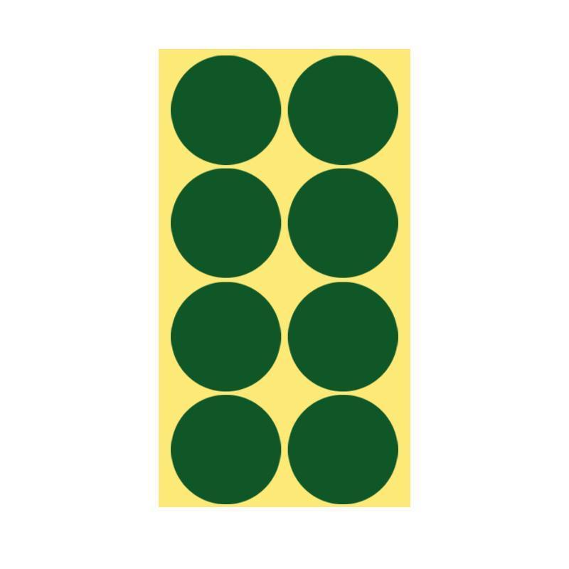 8/13/25/50mm Colour Sticker Dots Adhesive Round Labels Circular Scrapbooking Green - 25mm 40 Dots - 1 Sheet V528-1PC-GREEN-25MM55DOTS-525964