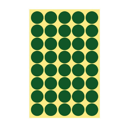 8/13/25/50mm Colour Sticker Dots Adhesive Round Labels Circular Scrapbooking Green - 25mm 40 Dots - 1 Sheet V528-1PC-GREEN-25MM55DOTS-525964