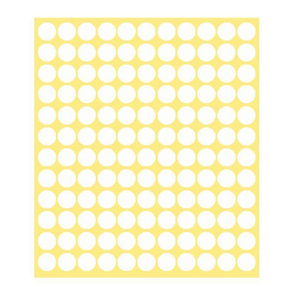 8/13/25/50mm Colour Sticker Dots Adhesive Round Labels Circular Scrapbooking White - 13mm 132 Dots - 1 Sheet V528-1PCS-WHITE-13MMX132DOTS83235