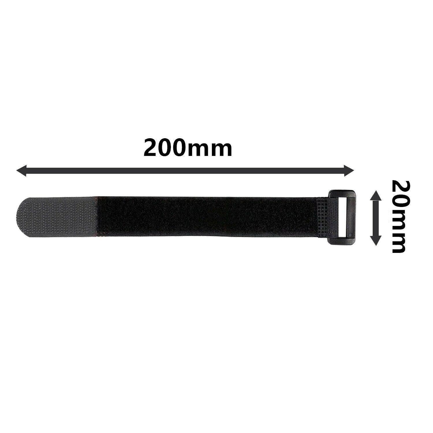 Magic Cable Ties Reusable Winder Coded Organiser Cords Hook Loop Black - 20*200mm  50PCS