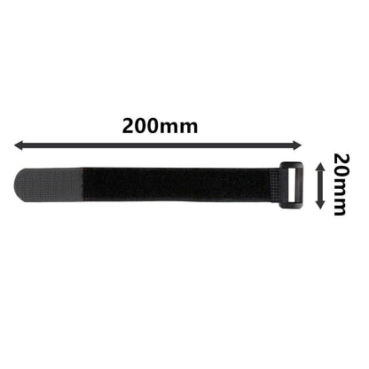 Magic Cable Ties Reusable Winder Coded Organiser Cords Hook Loop Black - 20*300mm 20PCS V528-20PCS-31312
