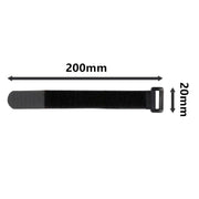 Magic Cable Ties Reusable Winder Coded Organiser Cords Hook Loop Black - 20*300mm  20PCS