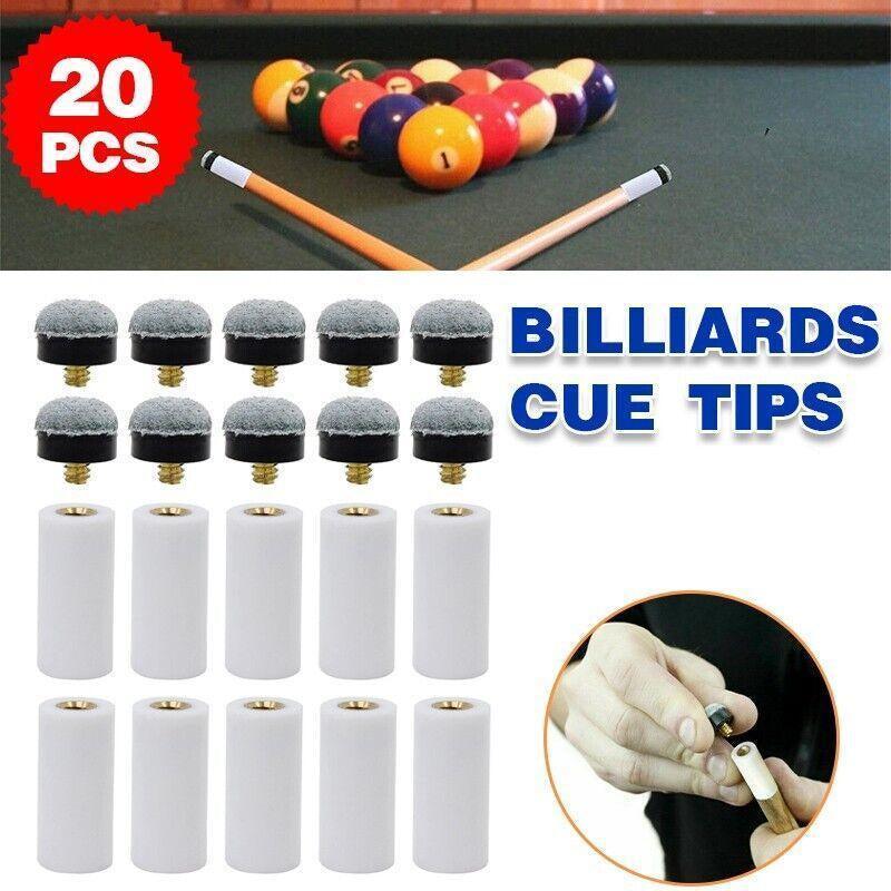 10 Pairs Soft Grey Billiard Tips Set with Screw-On Ferrules V528-20PCSBILLIARDSCREW-315271
