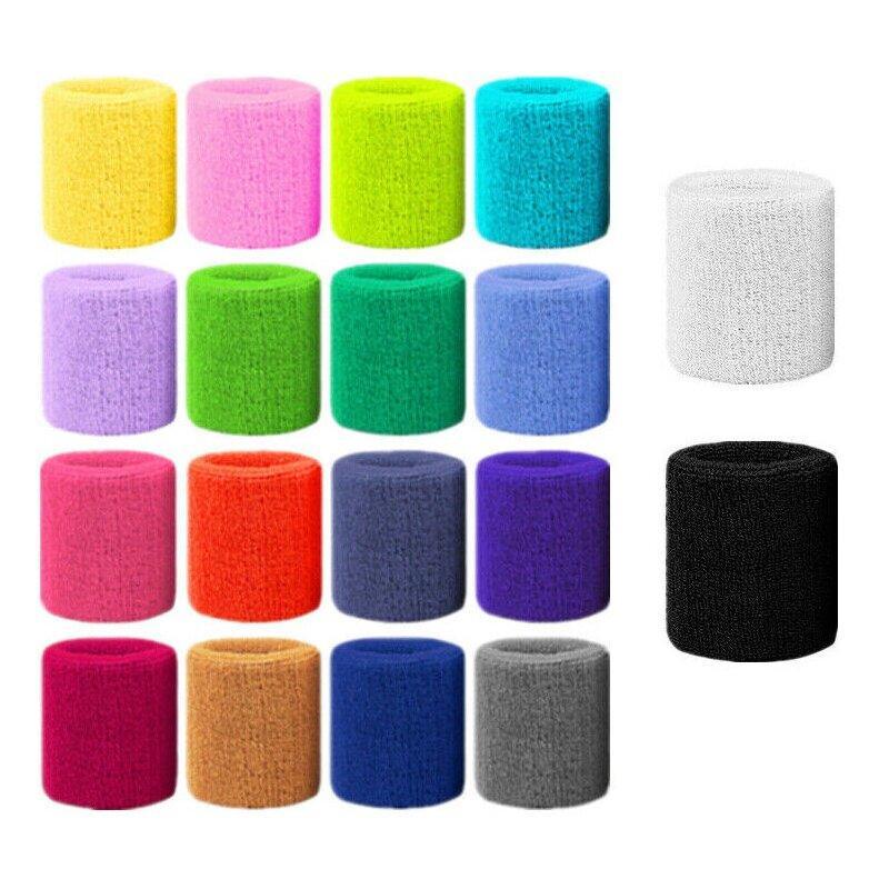 Sport Cotton Wristband Wrist Band Sweatband Sweat Training Tennis Gym Yoga - Yellow V528-2280266-228027076168