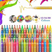Flysea 12-80 Colours Acrylic Paint Pens Painting Stone Ceramic Glass Marker2-3Mm - 24-Colour Set V528-24-COLOURSET-545114
