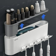 Bathroom Wall Mounted Toothbrush Holder Toothpaste Stand Storage Rack With Cup - Two Cups Set V528-2CUPS-TOOTHPASTEDISPENSER-706571