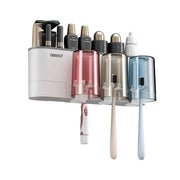 Bathroom Wall Mounted Toothbrush Holder Toothpaste Stand Storage Rack With Cup - Two Cups Set V528-2CUPS-TOOTHPASTEDISPENSER-706571