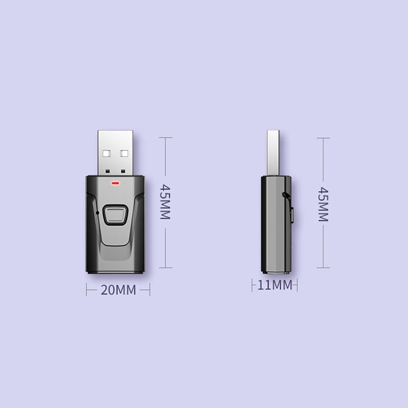 2 in 1 Bluetooth 5.0 USB Audio Transmitter Receiver with 3.5mm AUX Adapter V528-2IN1USBBLUETOOTH-675985