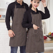 Apron with Pocket 2Pcs Chef Butcher Kitchen Cooking Baking Restaurant Wear - Black White Plaid V528-2PCSAPRON-BLACKWHITEPLAID-649095