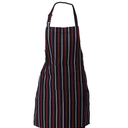 Apron with Pocket 2Pcs Chef Butcher Kitchen Cooking Baking Restaurant Wear - Coffee White Strip V528-2PCSAPRON-COFFEEWHITESTRIP-543606