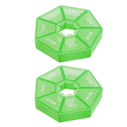 Weekly Pill Organiser 7 Day Medicine Box Tablet Case Dispenser 2 Pack - Green V528-2PCSMEDICINEBO-GREEN-6054512