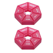 Weekly Pill Organiser 7 Day Medicine Box Tablet Case Dispenser 2 Pack - Red V528-2PCSMEDICINEBO-RED-35814