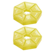 Weekly Pill Organiser 7 Day Medicine Box Tablet Case Dispenser 2 Pack - Yellow V528-2PCSMEDICINEBO-YELLOW-46559