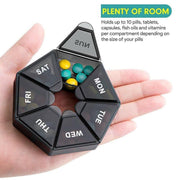 Weekly Pill Organiser 7 Day Medicine Box Tablet Case Dispenser 2 Pack - Army Green V528-2PCSPILLBO-ARMYGREEN-26783