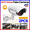 2pcs Dummy Security Camera with Flashing LED Outdoor Fake CCTV Surveillance Decoy V528-2PCSSOLARPOWER-SILVER-950620