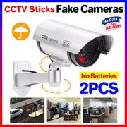 2pcs Dummy Security Camera with Flashing LED Outdoor Fake CCTV Surveillance Decoy V528-2PCSSOLARPOWER-SILVER-950620