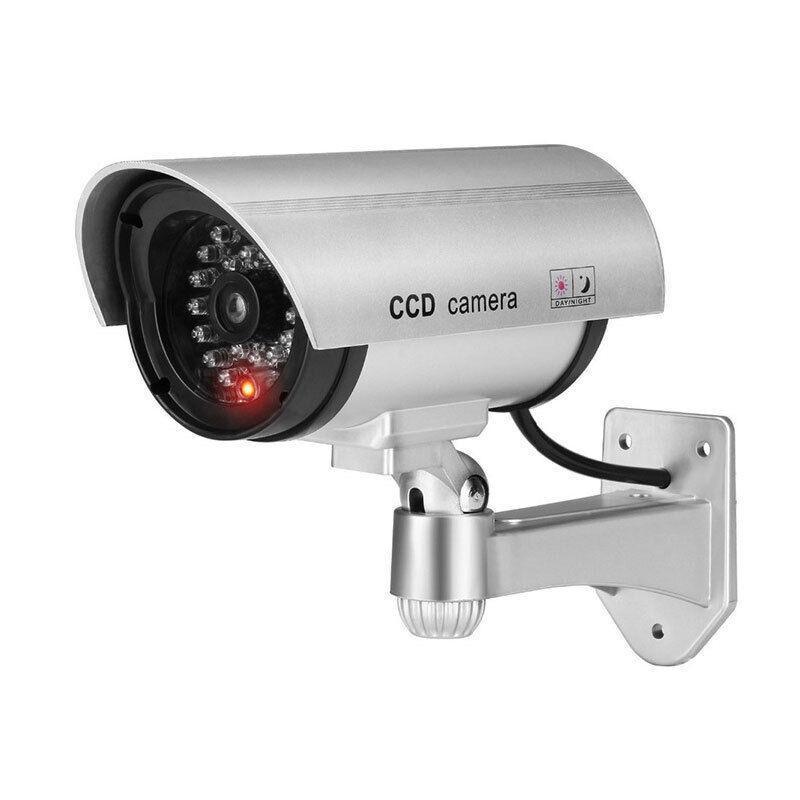 2pcs Dummy Security Camera with Flashing LED Outdoor Fake CCTV Surveillance Decoy V528-2PCSSOLARPOWER-SILVER-950620