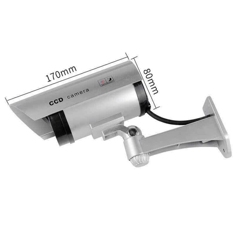 2pcs Dummy Security Camera with Flashing LED Outdoor Fake CCTV Surveillance Decoy V528-2PCSSOLARPOWER-SILVER-950620