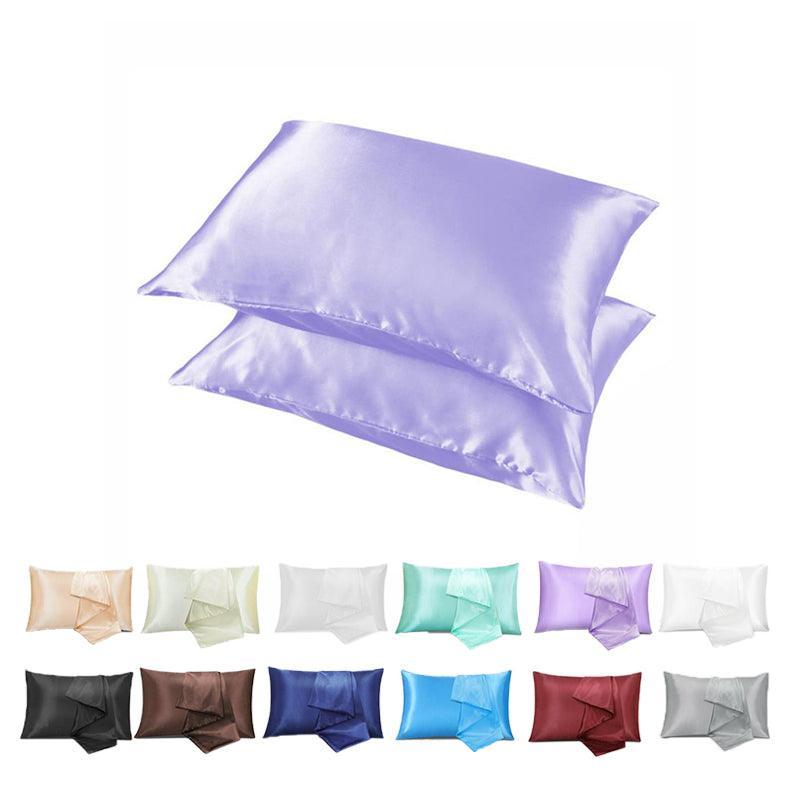 2 Pack Satin Pillowcases Luxury Soft Cushion Covers Bedroom Home Decor - Light Orange V528-2PILLOWCASE-LIGHTORANGE15-75281