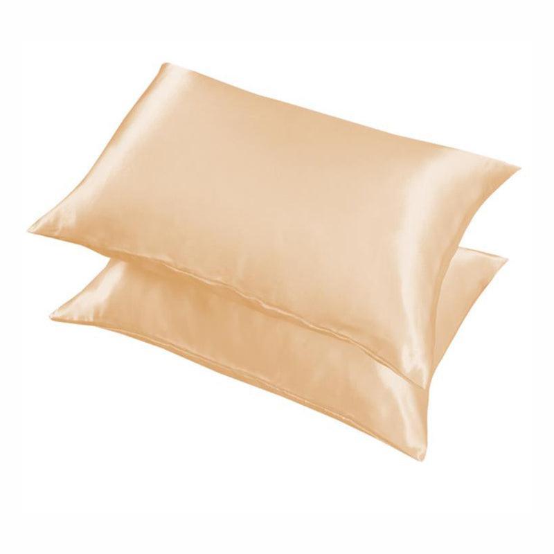 2 Pack Satin Pillowcases Luxury Soft Cushion Covers Bedroom Home Decor - Light Orange V528-2PILLOWCASE-LIGHTORANGE15-75281