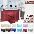 2 Pack Satin Pillowcases Luxury Soft Cushion Covers Bedroom Home Decor - Light Purple V528-2PILLOWCASE-LIGHTPURPLE54-58962