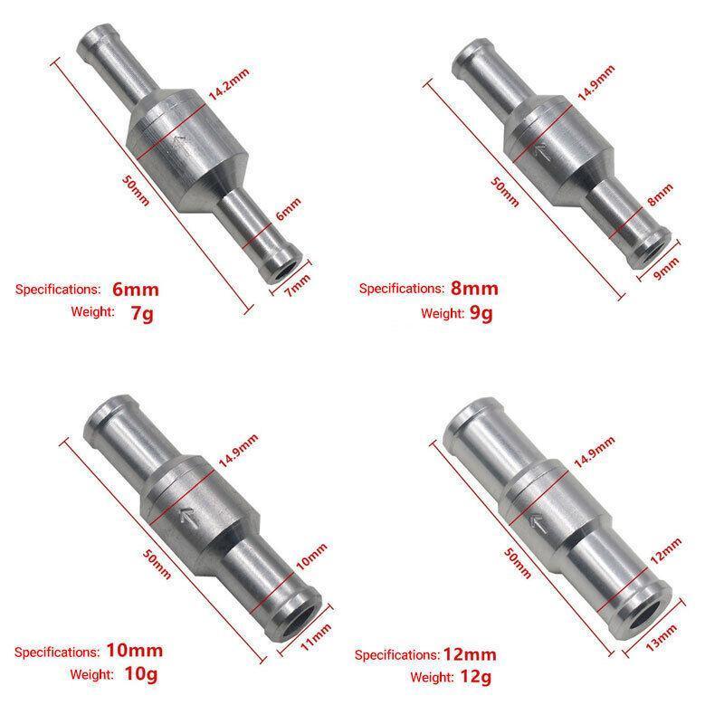 2X 6/8/10/12Mm One Way Non Return Check Valve Air Fuel Petrol Diesel Oil Vacuum - 12MM