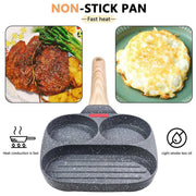 Nonstick Three in One Egg Frying Pan Skillet Breakfast Cooker for Kitchen Use V528-3-IN-1-PAN-586933