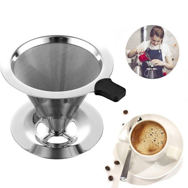 Coffee Tea Cup Drip Filter Mesh Holder Reusable Stainless Steel Pour Over Funnel V528-304COFFEEFILTER-12172