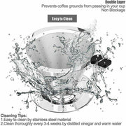 Coffee Tea Cup Drip Filter Mesh Holder Reusable Stainless Steel Pour Over Funnel V528-304COFFEEFILTER-12172