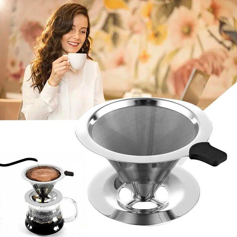 Coffee Tea Cup Drip Filter Mesh Holder Reusable Stainless Steel Pour Over Funnel V528-304COFFEEFILTER-12172