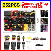 352PCS 12V Waterproof Electrical Wire Connector Plug Terminal Kit 1/2/3/4 Pin V528-352PCSTERMINALKIT-542948