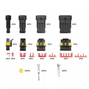 352PCS 12V Waterproof Electrical Wire Connector Plug Terminal Kit 1/2/3/4 Pin V528-352PCSTERMINALKIT-542948