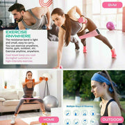 8x64CM Resistance Booty Bands Hip Circle Loop Bands Gym Home Exercise Women - Grey V528-3603368247