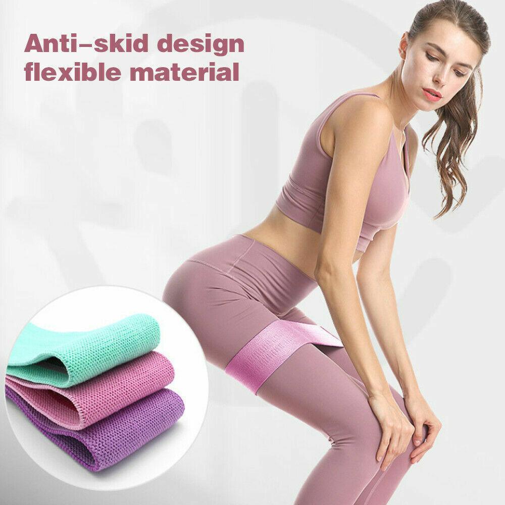 8x64CM Resistance Booty Bands Hip Circle Loop Bands Gym Home Exercise Women - Grey V528-3603368247