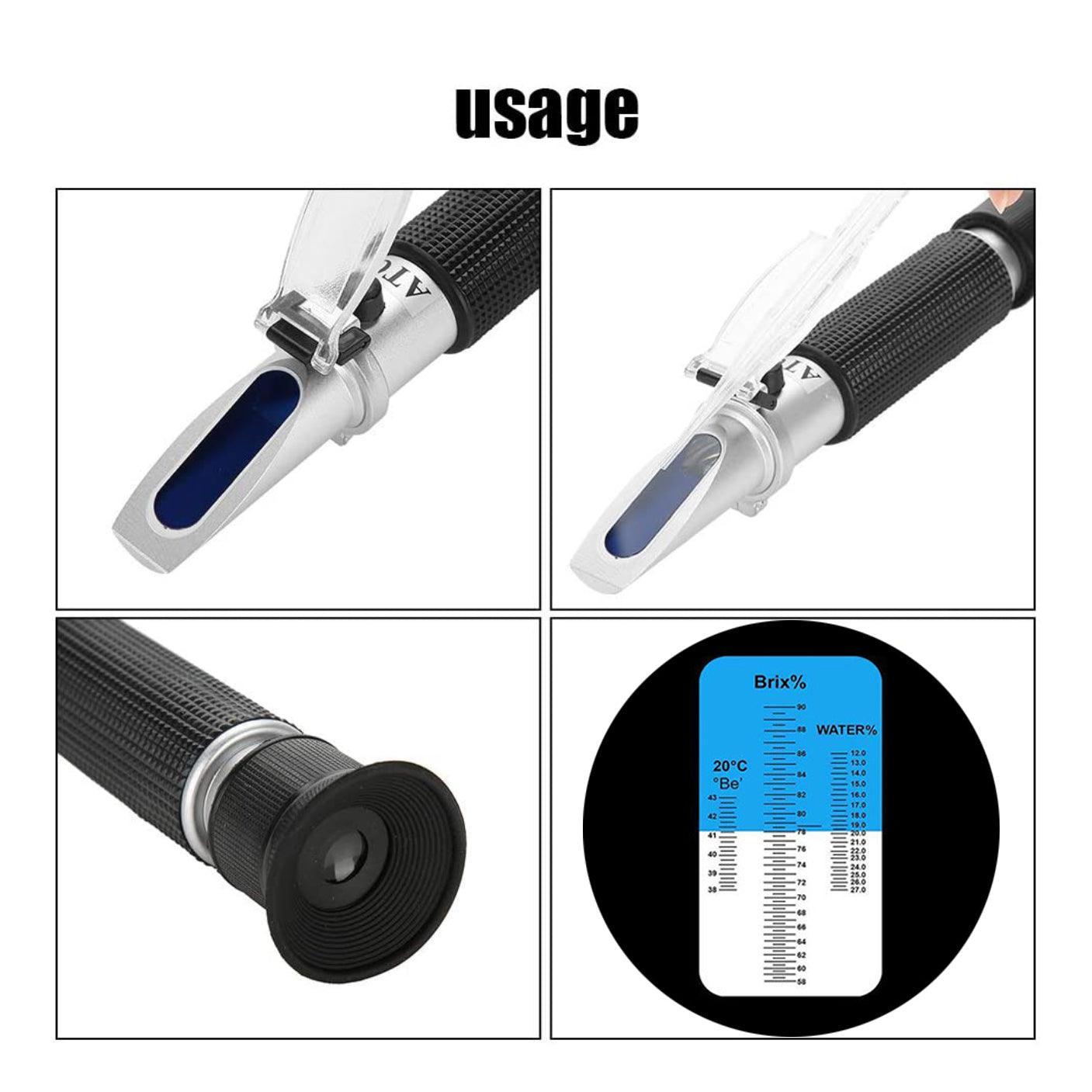 58-90% Honey Refractometer Calibration Refractometer Honey Moisture Meter Au V528-37498