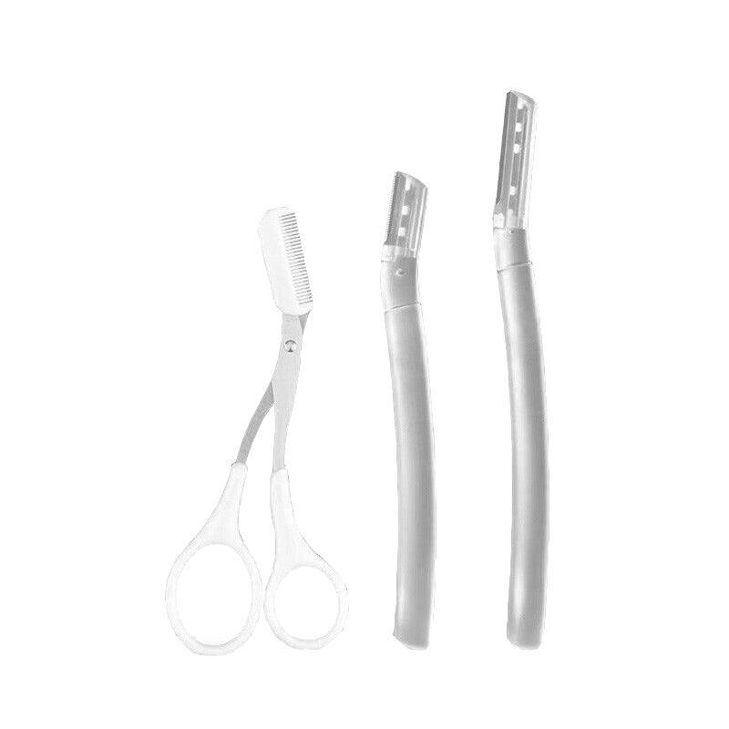 3Pcs Eyebrow Razor Set Facial Hair Remover Dermaplaning Shaving Tool Kit - Clear eyebrow razor*3 V528-3CLEAREYEBROWRAZOR-324104