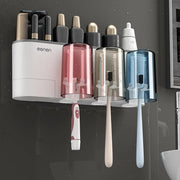 Bathroom Wall Mounted Toothbrush Holder Toothpaste Stand Storage Rack With Cup - Three Cups Set V528-3CUPS-TOOTHPASTEDISPENSER-493192