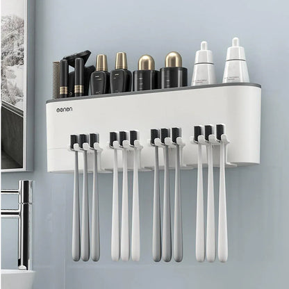 Bathroom Wall Mounted Toothbrush Holder Toothpaste Stand Storage Rack With Cup - Three Cups Set V528-3CUPS-TOOTHPASTEDISPENSER-493192
