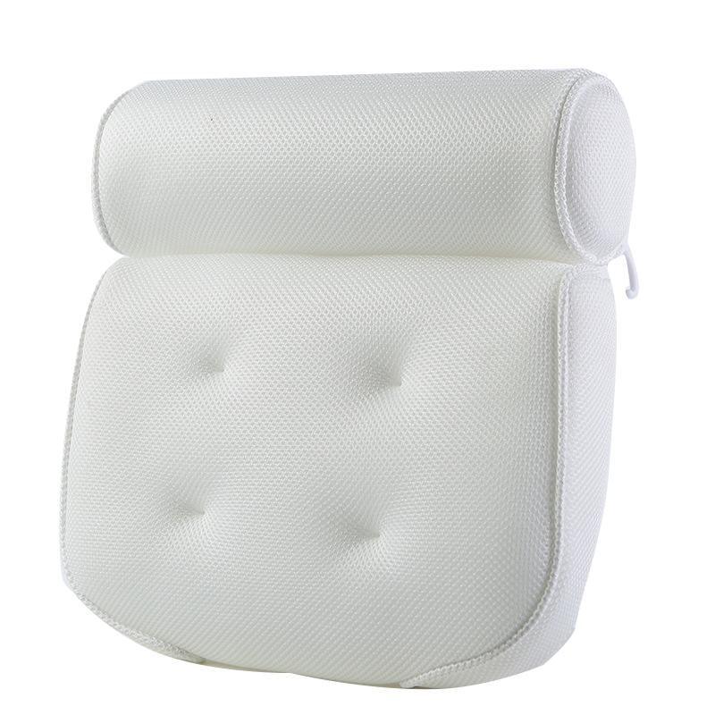 Home 3D Mesh Bath Pillow Back Neck Support Bathtub Spa Hot Tub Suction Cups New V528-3DBATHPILLOW-WHITE-816151