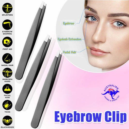 3PCS Stainless Steel Slanted Tip Eyebrow Set for Facial Hair and Beauty Care V528-3PCS-PROFESSIONAL-80813