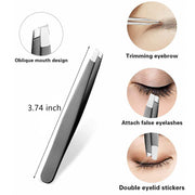 3PCS Stainless Steel Slanted Tip Eyebrow Set for Facial Hair and Beauty Care V528-3PCS-PROFESSIONAL-80813