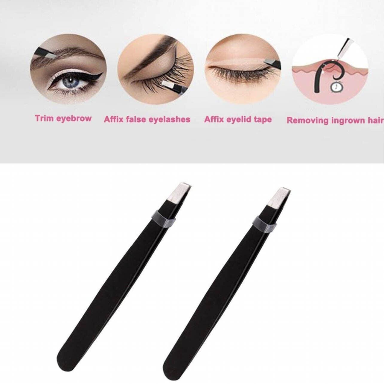 3PCS Stainless Steel Slanted Tip Eyebrow Set for Facial Hair and Beauty Care V528-3PCS-PROFESSIONAL-80813