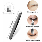 3PCS Stainless Steel Slanted Tip Eyebrow Set for Facial Hair and Beauty Care V528-3PCS-PROFESSIONAL-80813