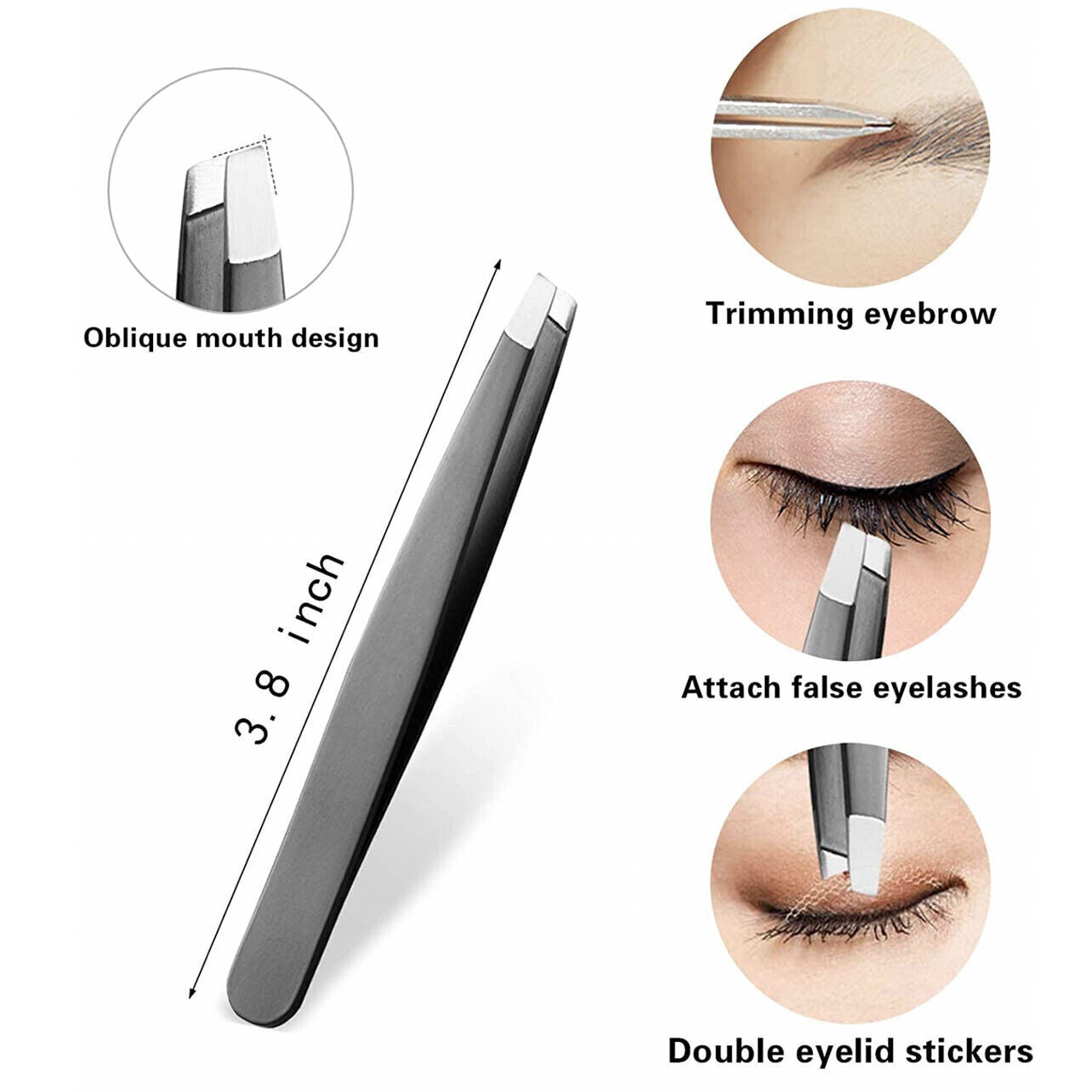 3PCS Stainless Steel Slanted Tip Eyebrow Set for Facial Hair and Beauty Care V528-3PCS-PROFESSIONAL-80813