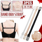 3Pcs Lady Nonslip Elastic Adjustable Band Bra Strap Holder Strap Racer Back Clip - White+Beige+Black V528-3PCSBANDBRA-3COLOURS-464714