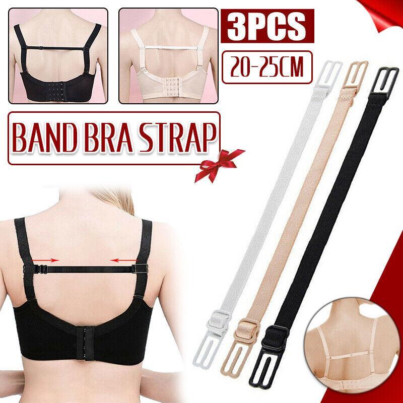 3Pcs Lady Nonslip Elastic Adjustable Band Bra Strap Holder Strap Racer Back Clip - White+Beige+Black V528-3PCSBANDBRA-3COLOURS-464714