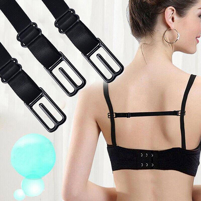 3Pcs Lady Nonslip Elastic Adjustable Band Bra Strap Holder Strap Racer Back Clip - White+Beige+Black V528-3PCSBANDBRA-3COLOURS-464714