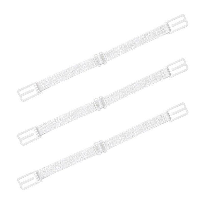 3Pcs Lady Nonslip Elastic Adjustable Band Bra Strap Holder Strap Racer Back Clip - White+Beige+Black V528-3PCSBANDBRA-3COLOURS-464714