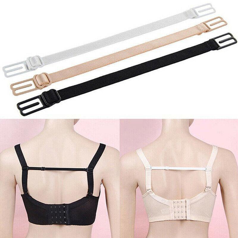 3Pcs Lady Nonslip Elastic Adjustable Band Bra Strap Holder Strap Racer Back Clip - White V528-3PCSBANDBRA-WHITE-978202